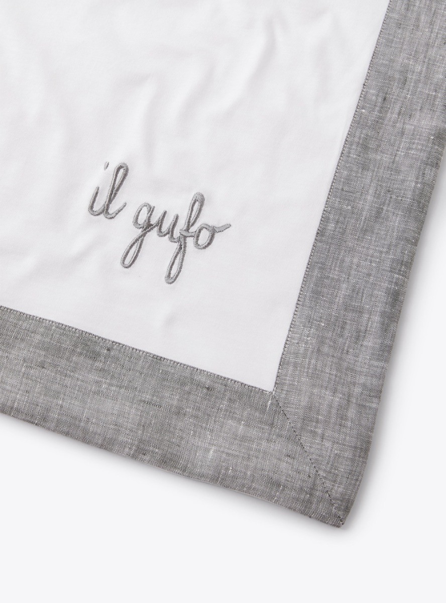Cotton blanket with contrasting edges - Grey | Il Gufo
