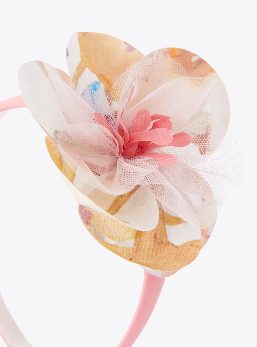 Pink headband with flower - Pink | Il Gufo