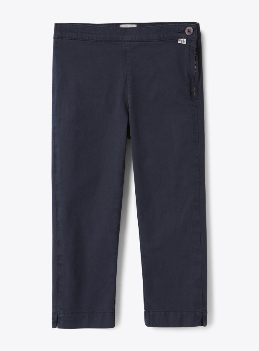 Capri pants in blue gabardine - Blue | Il Gufo