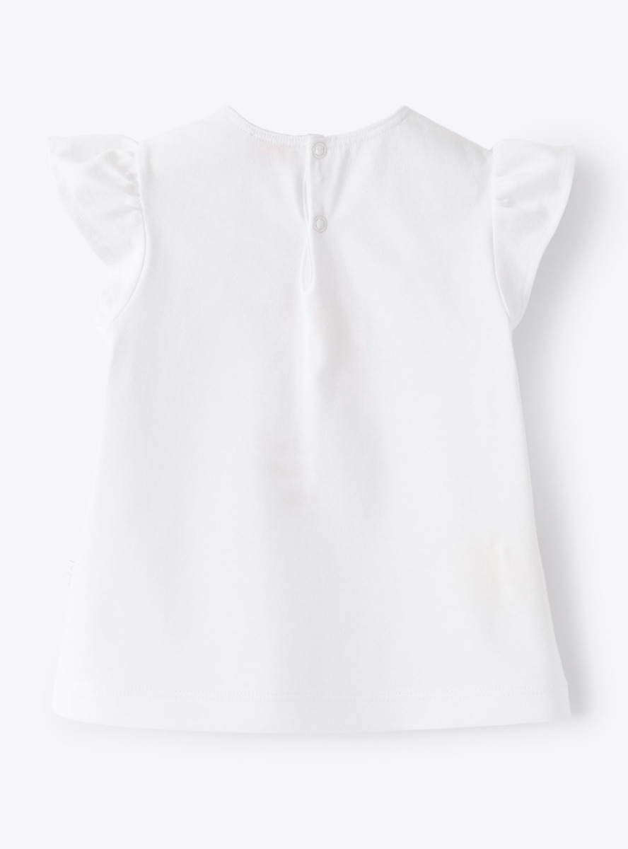 T-shirt pour bébé fille avec imprimé éléphant - Blanc | Il Gufo