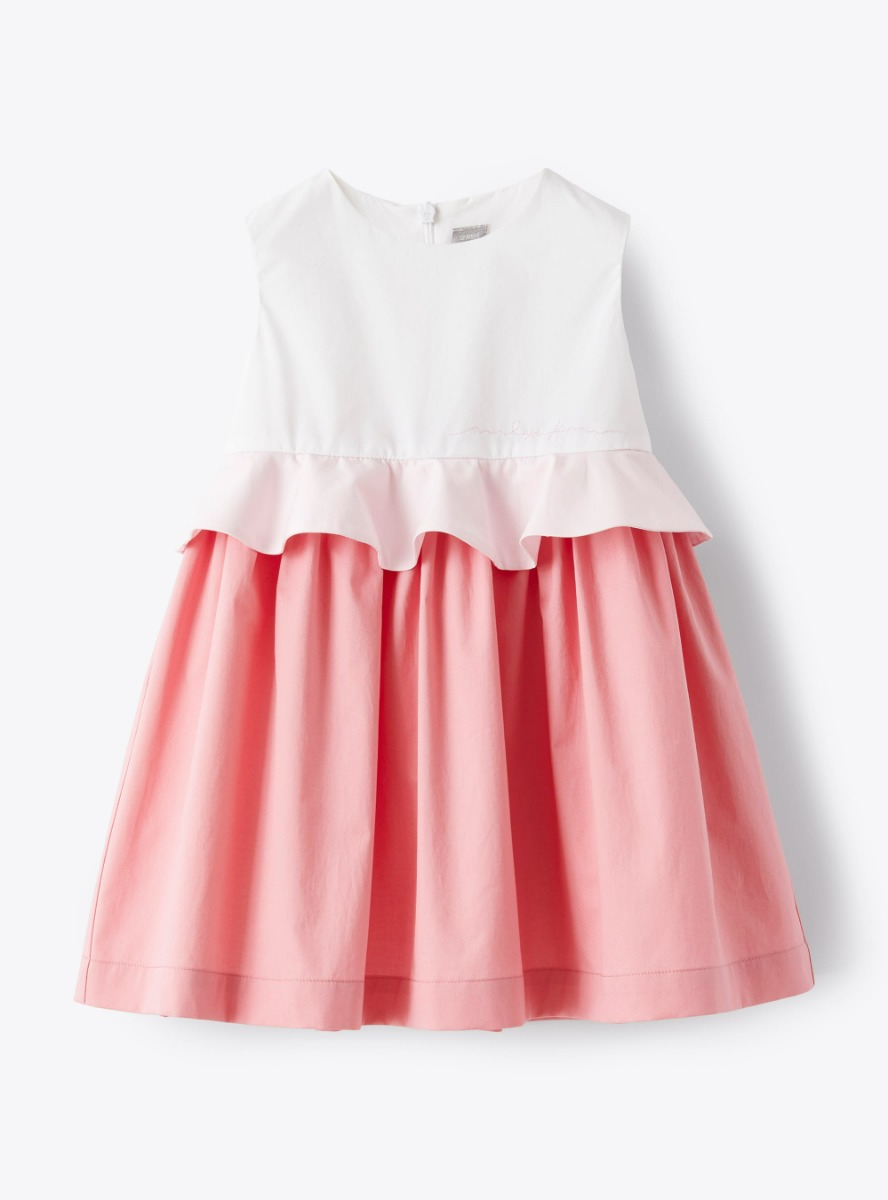 Dress with flounce in sateen - Dresses - Il Gufo