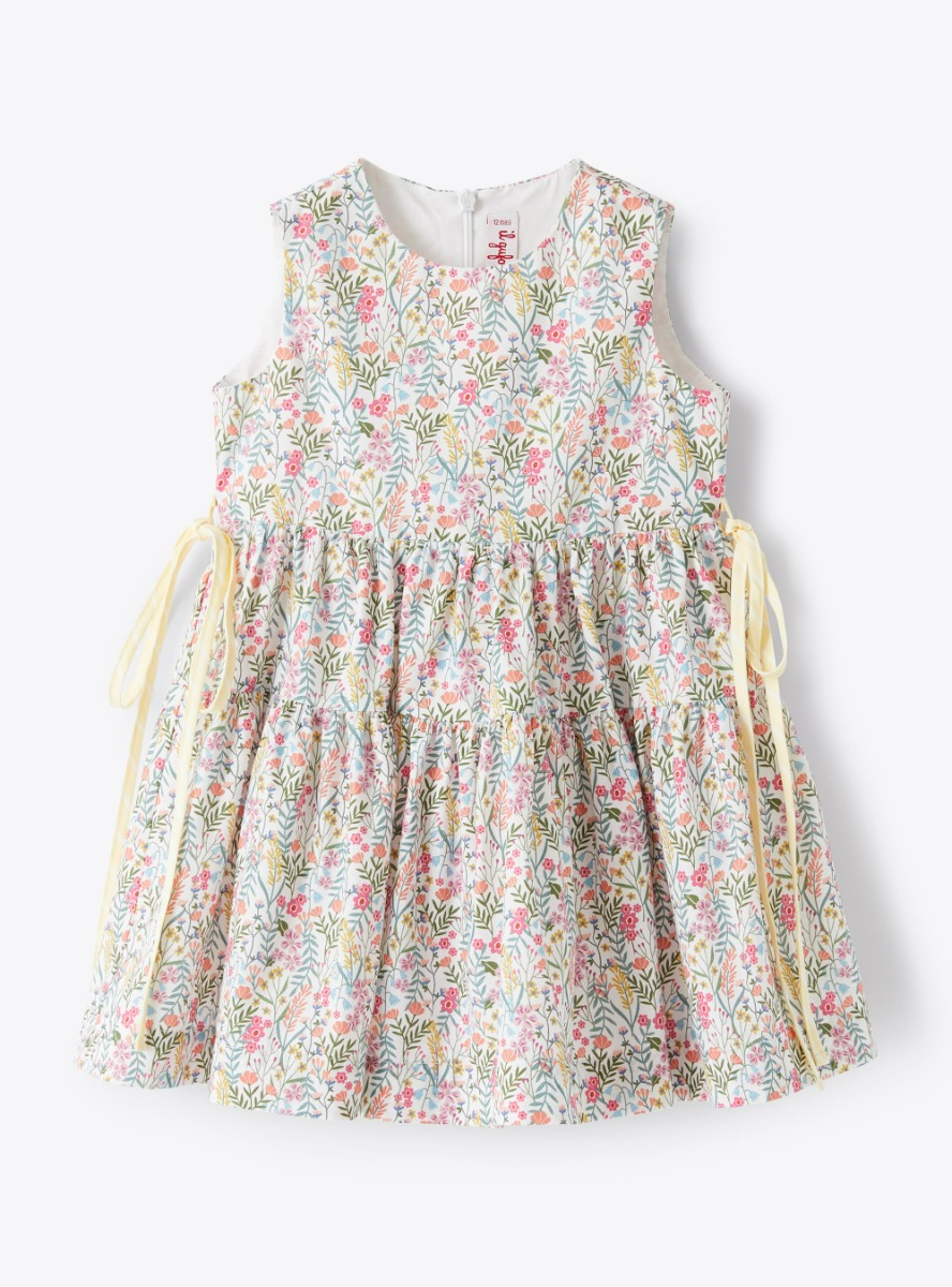Dress in patterned organic cotton - Green | Il Gufo