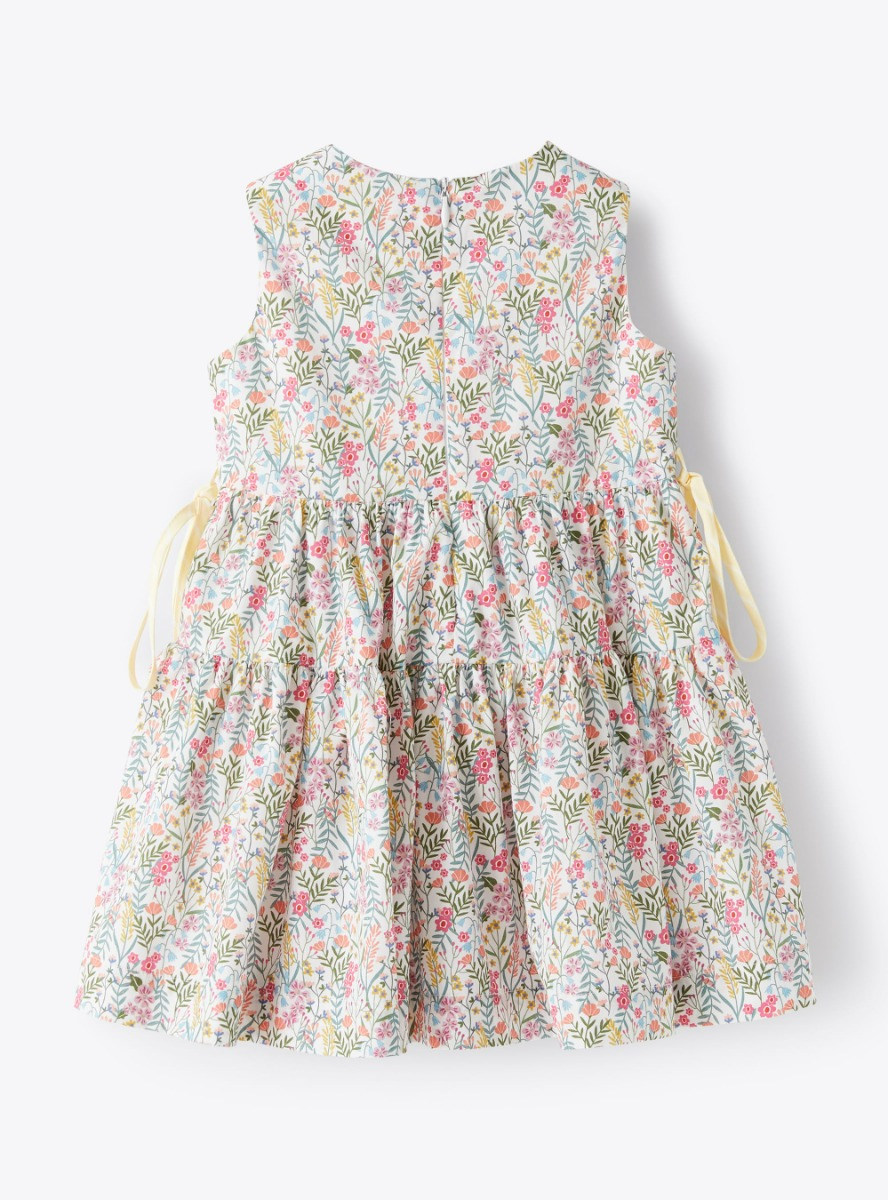 Dress in patterned organic cotton - Green | Il Gufo
