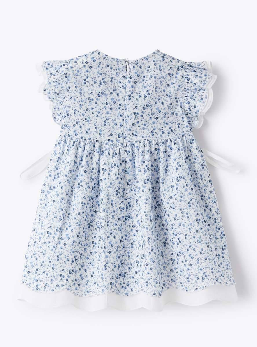 Kleid aus Voile mit Blumenmuster - Hellblau | Il Gufo