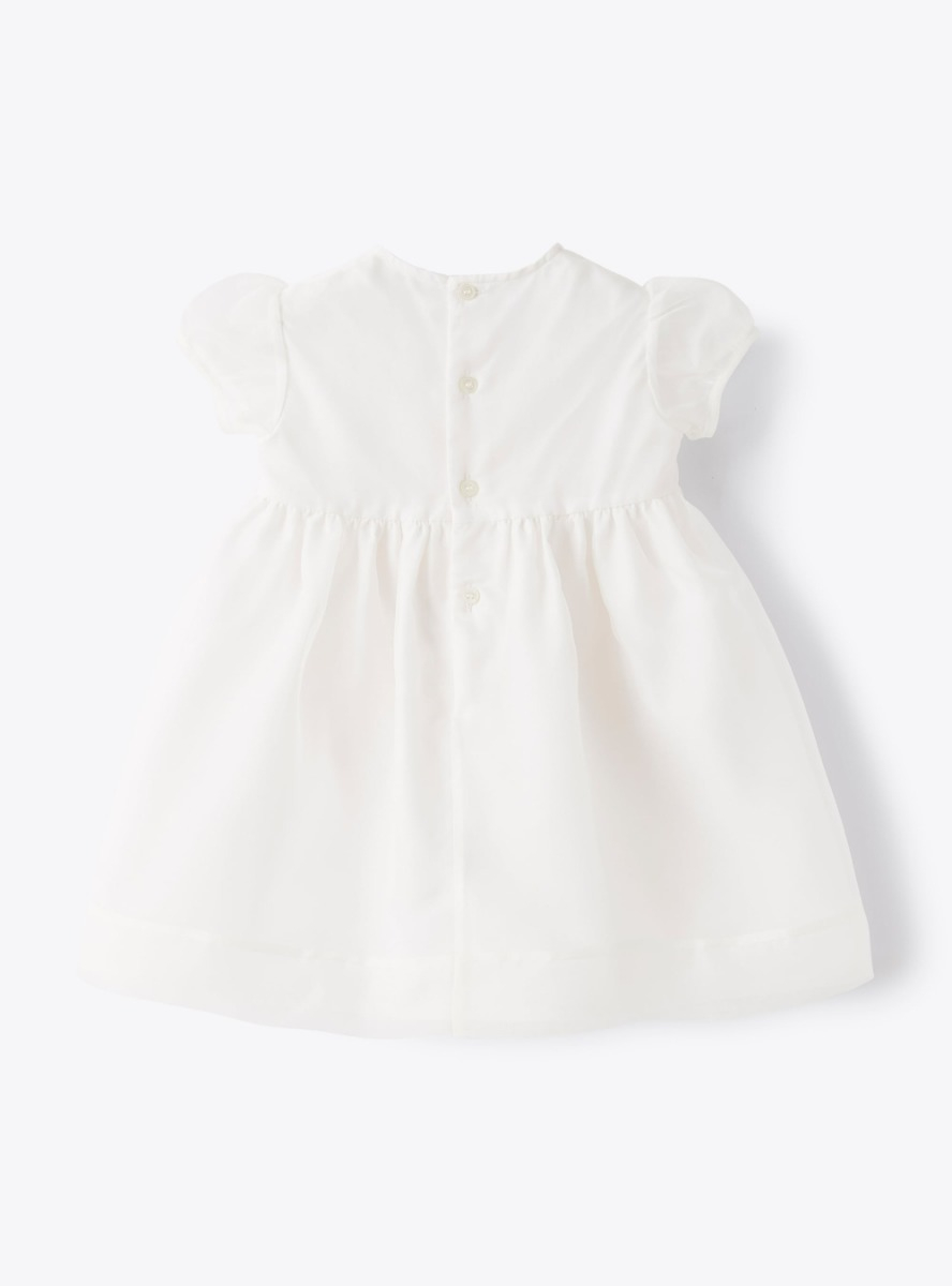 Babykleid für Mädchen aus Organza - Weiss | Il Gufo