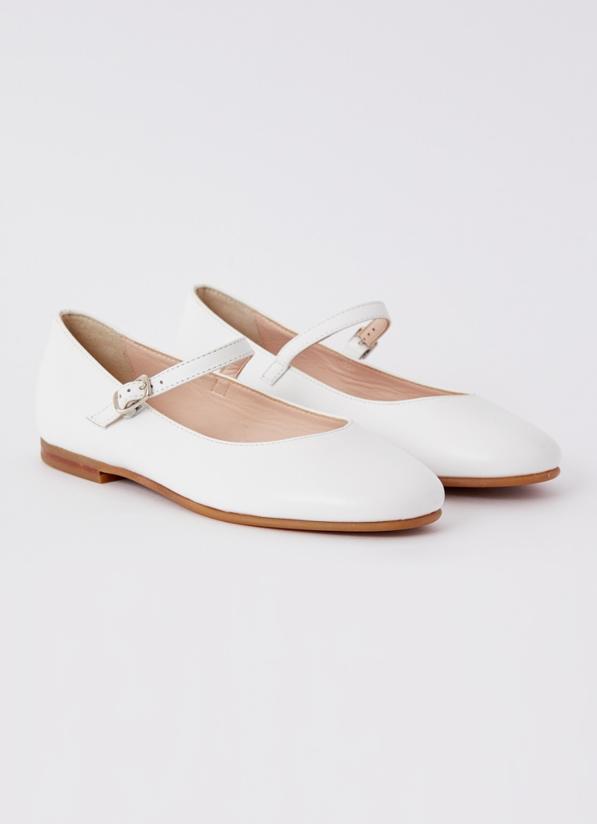 White leather flat shoes - White | Il Gufo