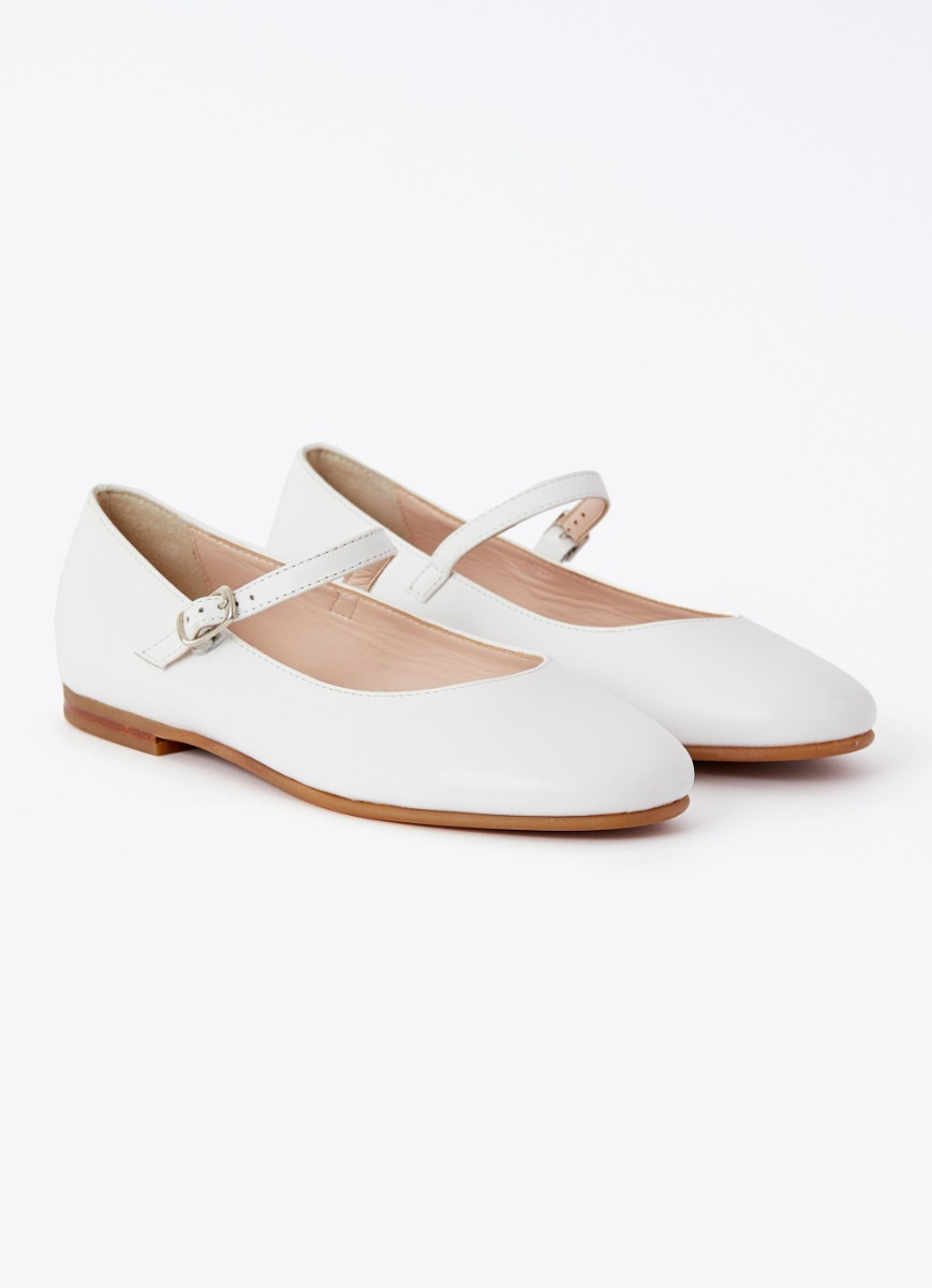 White leather flat shoes - White | Il Gufo