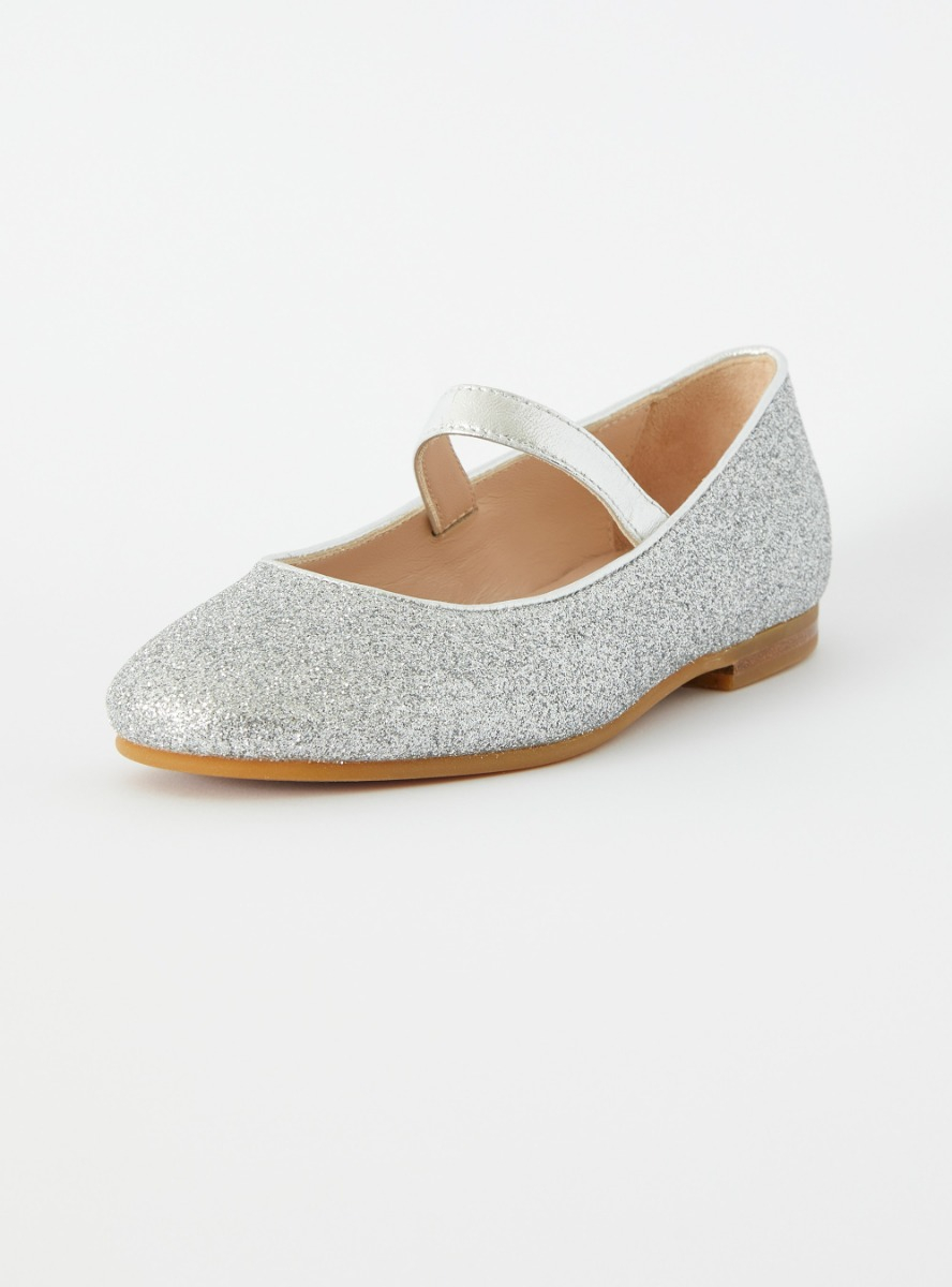 Flat shoes with silver glitter - Grey | Il Gufo