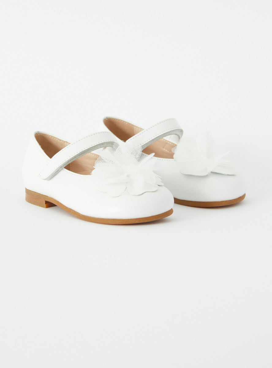 Ballerina baby con fiore in tulle bianco - Bianco | Il Gufo