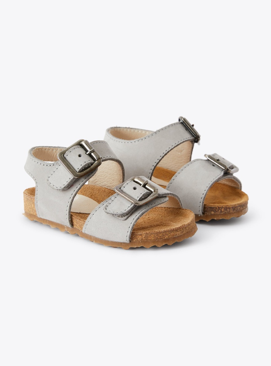 Sandal with straps and buckles in grey - Shoes - Il Gufo