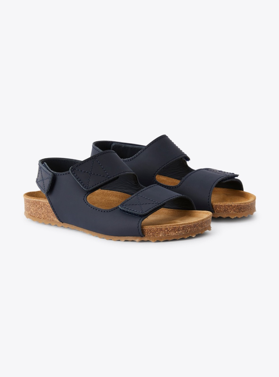 Junior sandal with velcro strip in blue - Shoes - Il Gufo