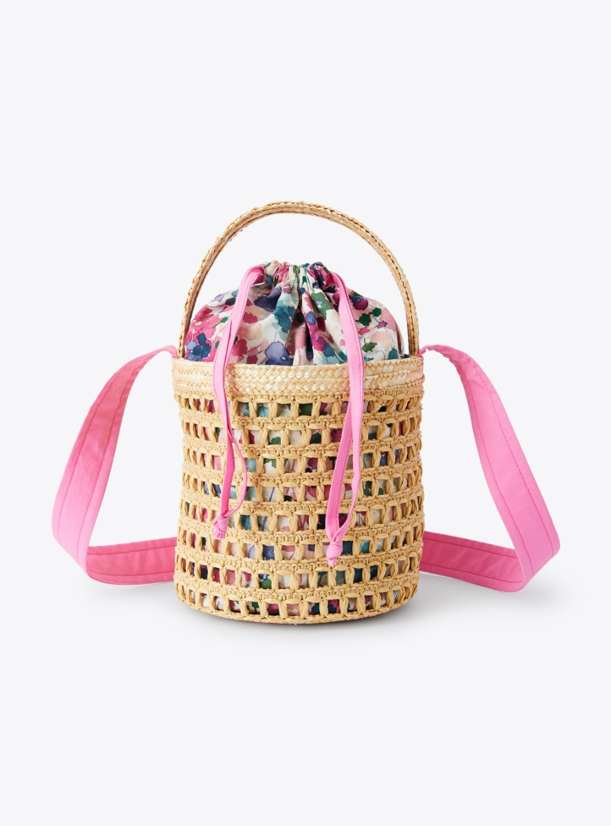 Bucket bag with fabric lining - Fuchsia | Il Gufo