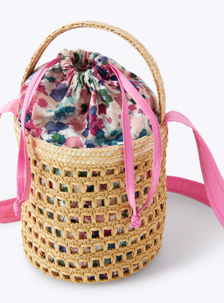Bucket Bag mit Innenseite aus Stoff - Fuchsie | Il Gufo