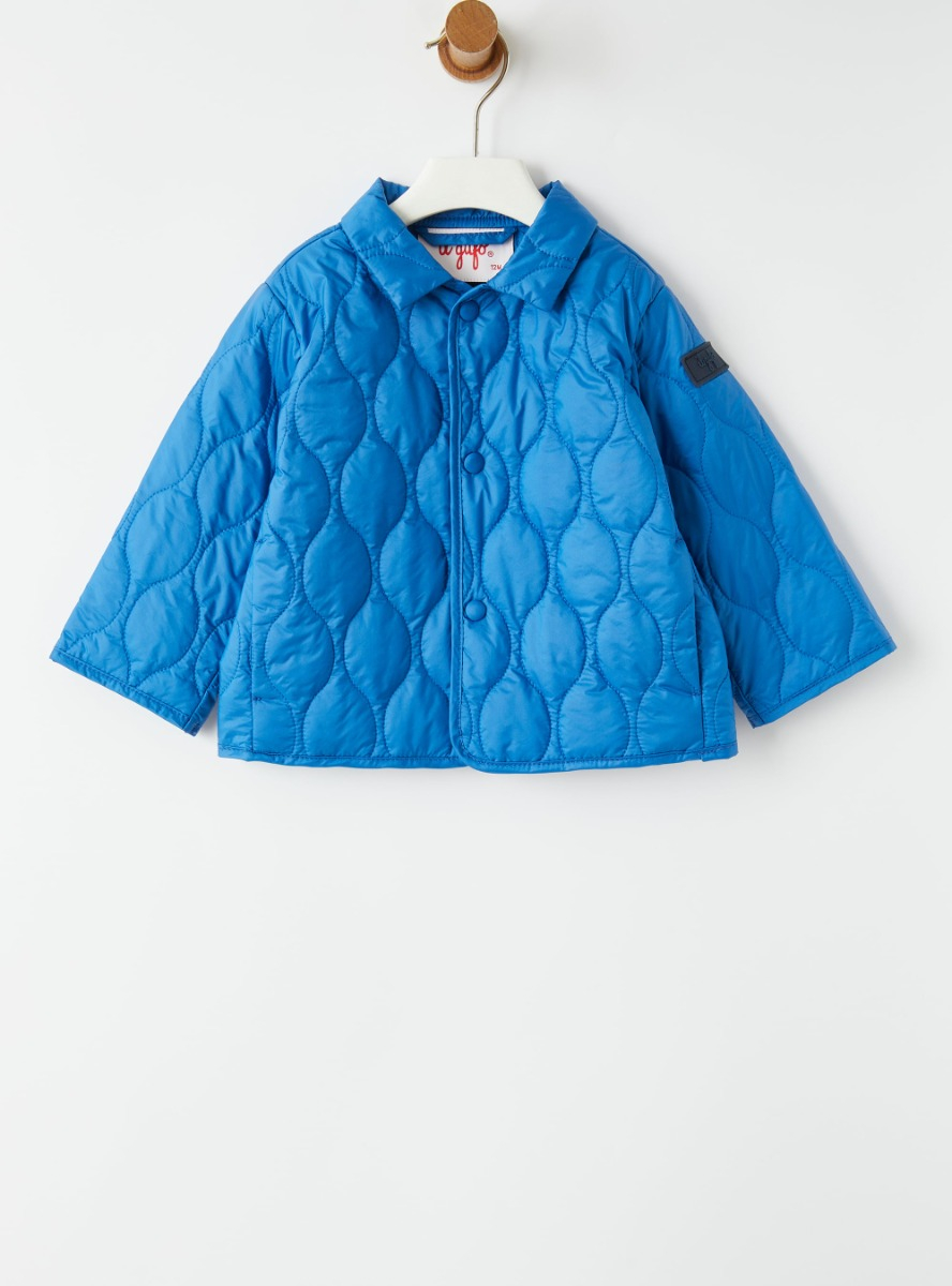 Кобальтово-синяя куртка из пухонепроницаемого нейлона для новорожденного - куртки - Il Gufo