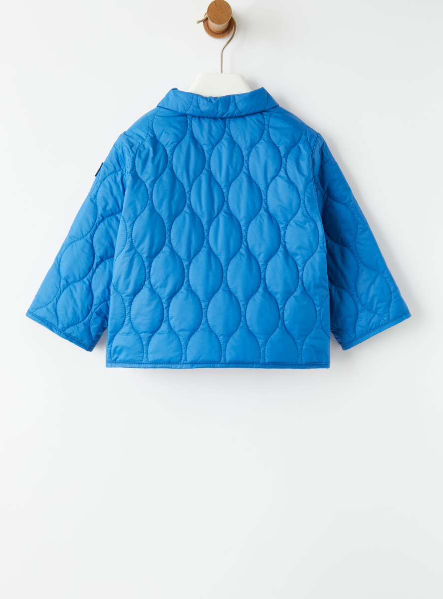 Jacket for baby boys in downproof cobalt-blue nylon - Blue | Il Gufo