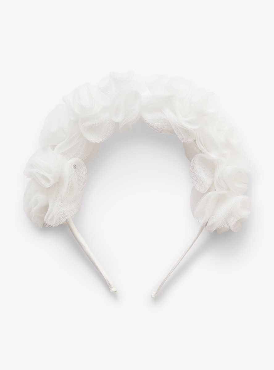Headband with tulle flowers - Accessories - Il Gufo